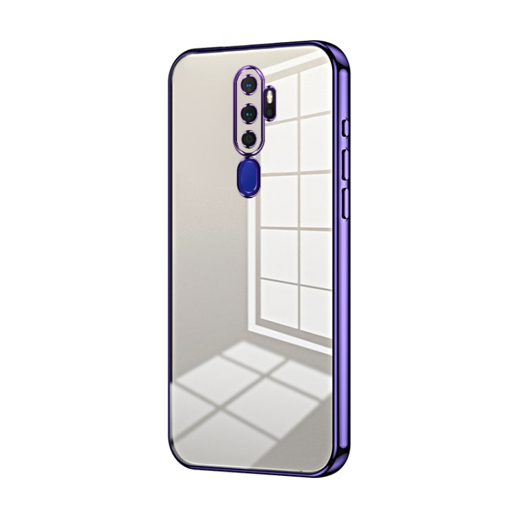 For OPPO A11x / A9 2020 Transparent Plating Fine Hole Phone Case(Purple) - OPPO Cases by PMC TechLife | Online Shopping South Africa | PMC TechLife | Buy Now Pay Later Mobicred