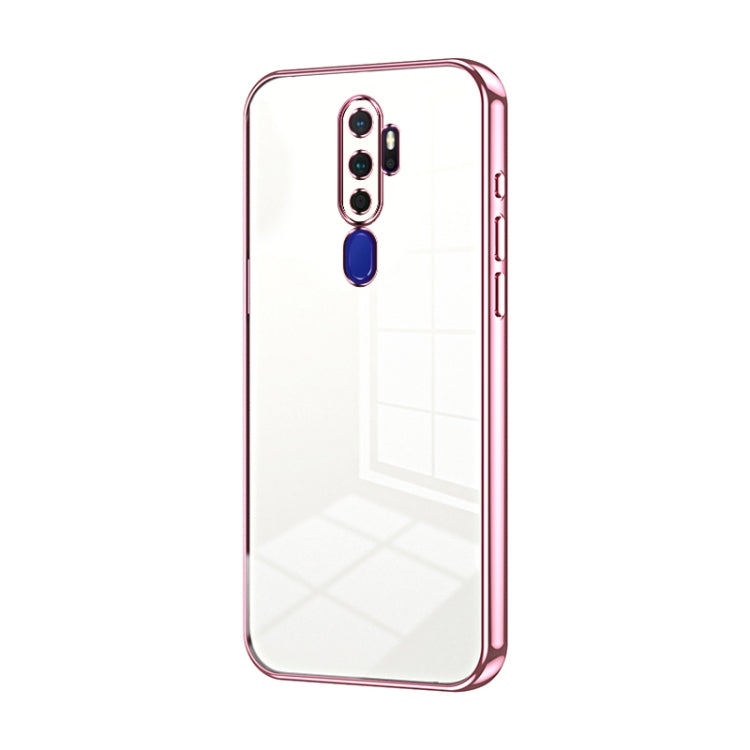 For OPPO A11x / A9 2020 Transparent Plating Fine Hole Phone Case(Pink) - OPPO Cases by PMC TechLife | Online Shopping South Africa | PMC TechLife | Buy Now Pay Later Mobicred