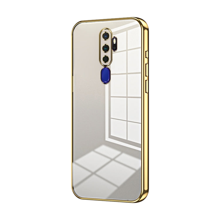 For OPPO A11x / A9 2020 Transparent Plating Fine Hole Phone Case(Gold) - OPPO Cases by PMC TechLife | Online Shopping South Africa | PMC TechLife | Buy Now Pay Later Mobicred