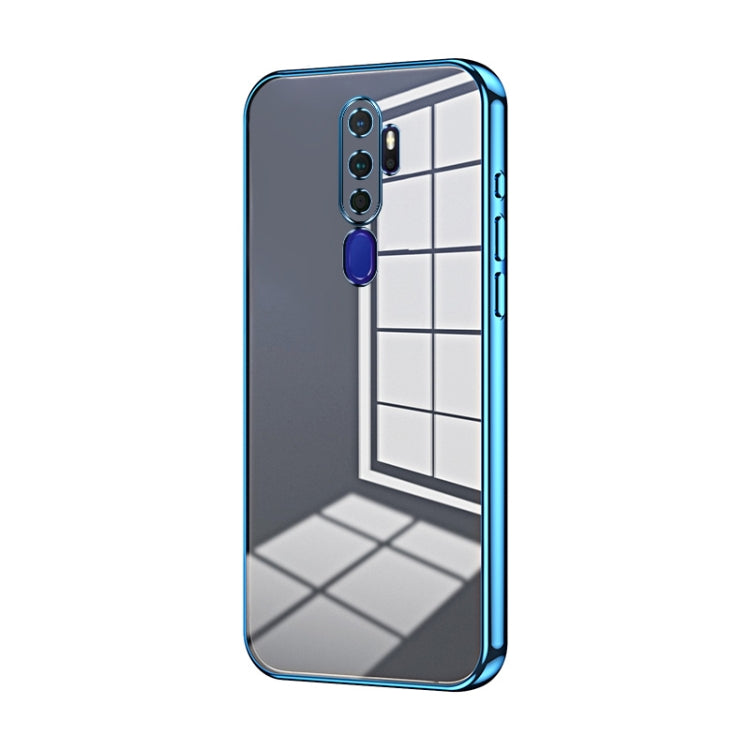 For OPPO A11x / A9 2020 Transparent Plating Fine Hole Phone Case(Blue) - OPPO Cases by PMC TechLife | Online Shopping South Africa | PMC TechLife | Buy Now Pay Later Mobicred
