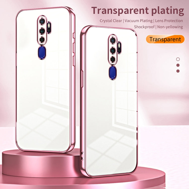 For OPPO A11x / A9 2020 Transparent Plating Fine Hole Phone Case(Blue) - OPPO Cases by PMC TechLife | Online Shopping South Africa | PMC TechLife | Buy Now Pay Later Mobicred