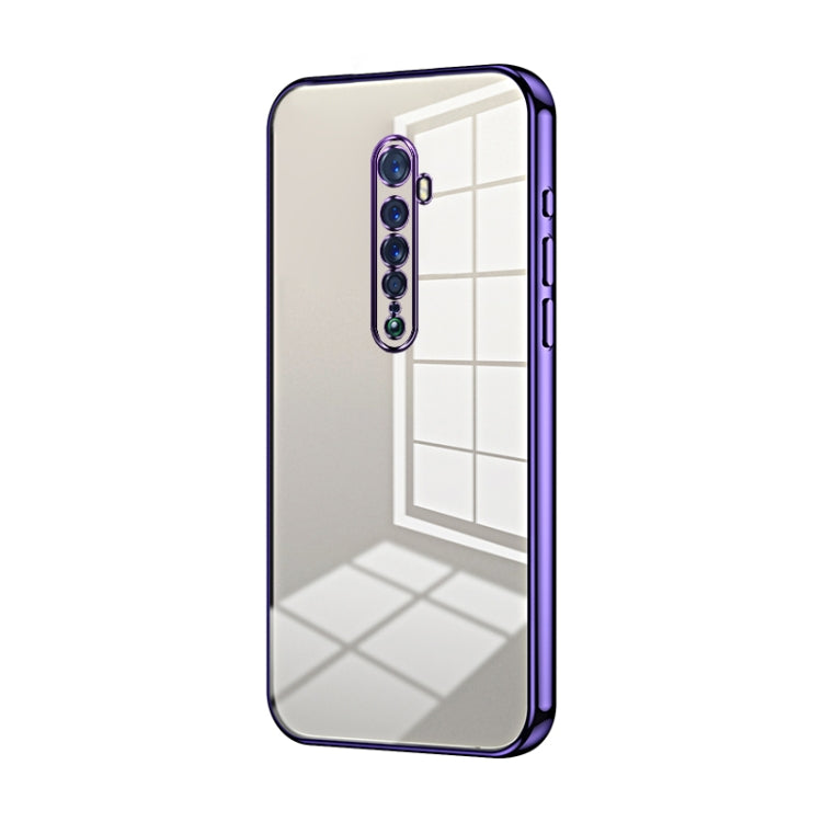 For OPPO Reno2 Transparent Plating Fine Hole Phone Case(Purple) - OPPO Cases by PMC TechLife | Online Shopping South Africa | PMC TechLife | Buy Now Pay Later Mobicred