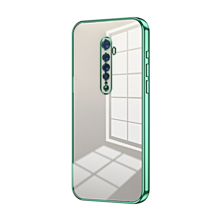 For OPPO Reno2 Transparent Plating Fine Hole Phone Case(Green) - OPPO Cases by PMC TechLife | Online Shopping South Africa | PMC TechLife | Buy Now Pay Later Mobicred