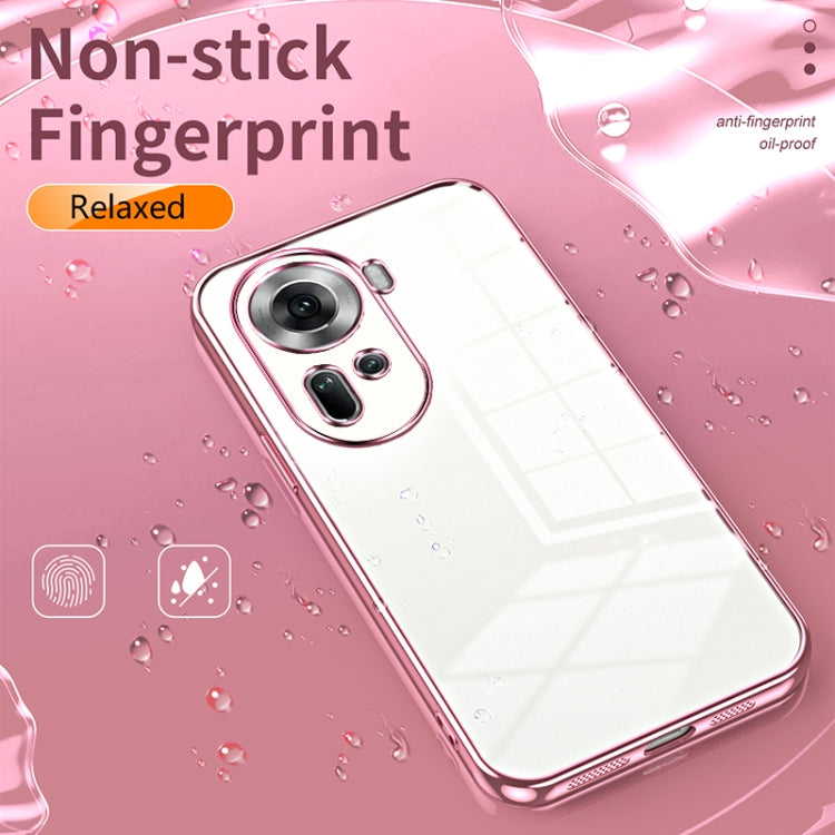 For OPPO Reno11 Global Transparent Plating Fine Hole Phone Case(Purple) - Reno11 Cases by PMC TechLife | Online Shopping South Africa | PMC TechLife | Buy Now Pay Later Mobicred