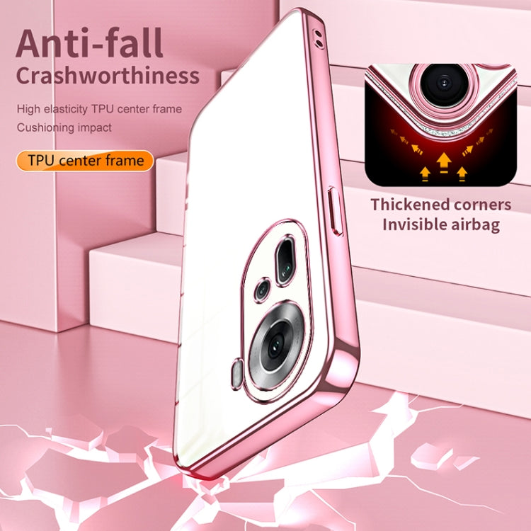 For OPPO Reno11 Global Transparent Plating Fine Hole Phone Case(Pink) - free shipping - PMC TechLife - Order now!
