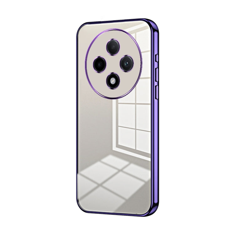 For OPPO A3 Pro Transparent Plating Fine Hole Phone Case(Purple) - OPPO Cases by PMC TechLife | Online Shopping South Africa | PMC TechLife | Buy Now Pay Later Mobicred