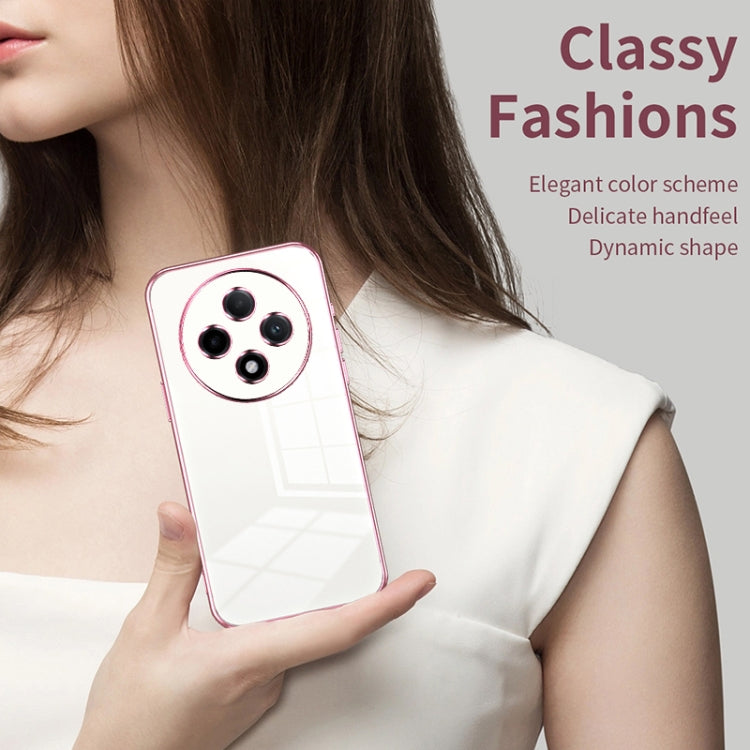 For OPPO A3 Pro Transparent Plating Fine Hole Phone Case(Blue) - OPPO Cases by PMC TechLife | Online Shopping South Africa | PMC TechLife | Buy Now Pay Later Mobicred