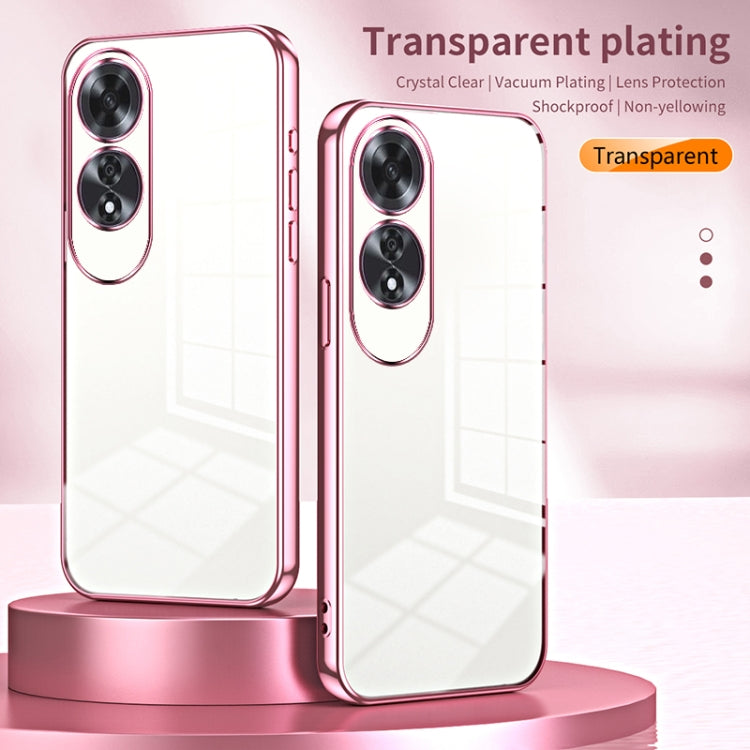 For OPPO A60 Transparent Plating Fine Hole Phone Case(Transparent) - OPPO Cases by PMC TechLife | Online Shopping South Africa | PMC TechLife | Buy Now Pay Later Mobicred