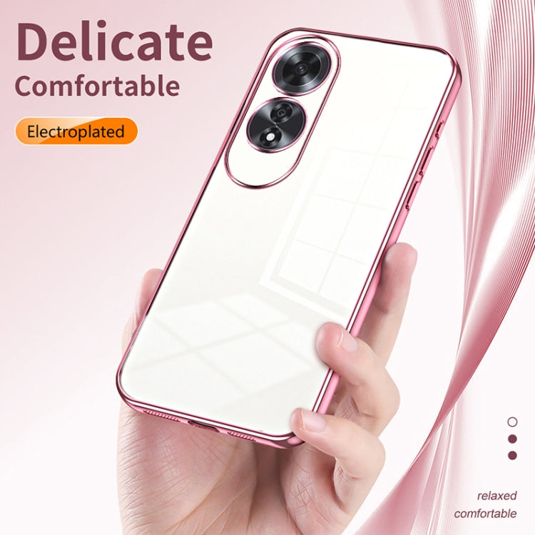 For OPPO A60 Transparent Plating Fine Hole Phone Case(Transparent) - OPPO Cases by PMC TechLife | Online Shopping South Africa | PMC TechLife | Buy Now Pay Later Mobicred