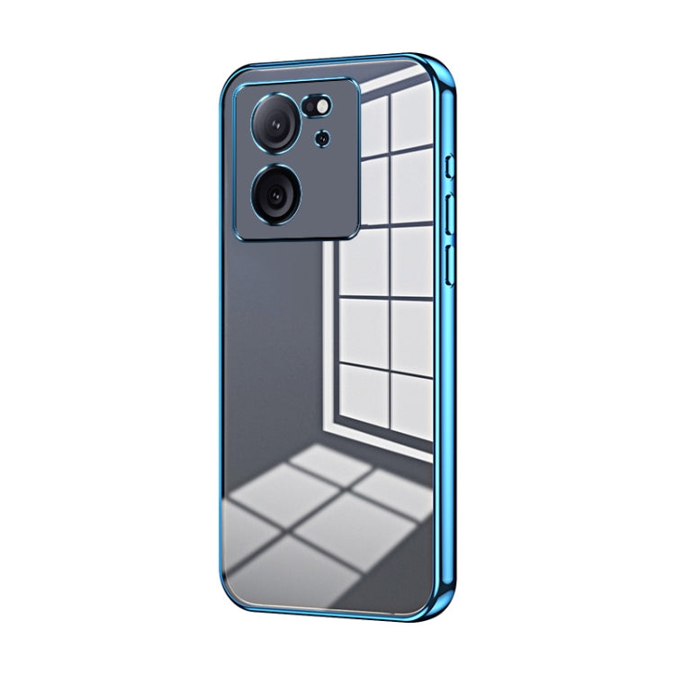 For Xiaomi Redmi K60 Ultra / Xiaomi 13T Transparent Plating Fine Hole Phone Case(Blue) - Redmi K60 Ultra Cases by PMC TechLife | Online Shopping South Africa | PMC TechLife | Buy Now Pay Later Mobicred