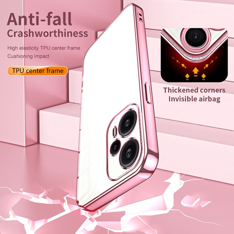 For Xiaomi Redmi Note 12 Turbo/Poco F5 Transparent Plating Fine Hole Phone Case(Pink) - free shipping - PMC TechLife - Order now!