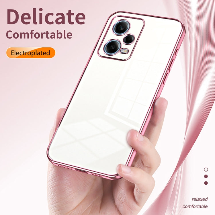 For Xiaomi Redmi Note 12 Pro 5G Transparent Plating Fine Hole Phone Case(Purple) - Xiaomi Cases by PMC TechLife | Online Shopping South Africa | PMC TechLife | Buy Now Pay Later Mobicred