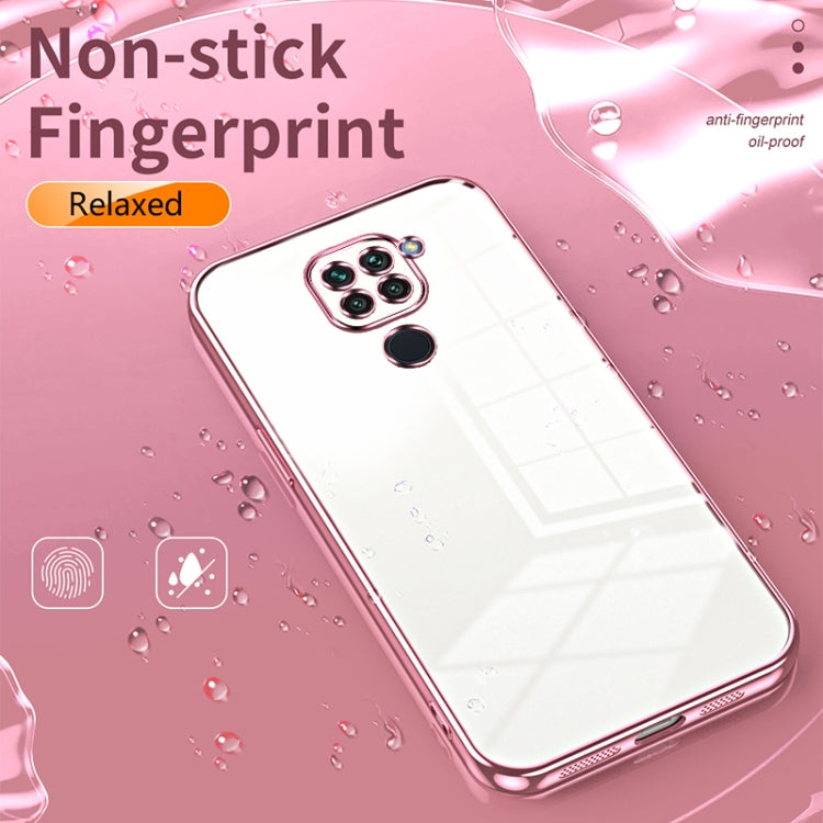For Xiaomi Redmi Note 9 / 10X 4G Transparent Plating Fine Hole Phone Case(Pink) - Xiaomi Cases by PMC TechLife | Online Shopping South Africa | PMC TechLife | Buy Now Pay Later Mobicred