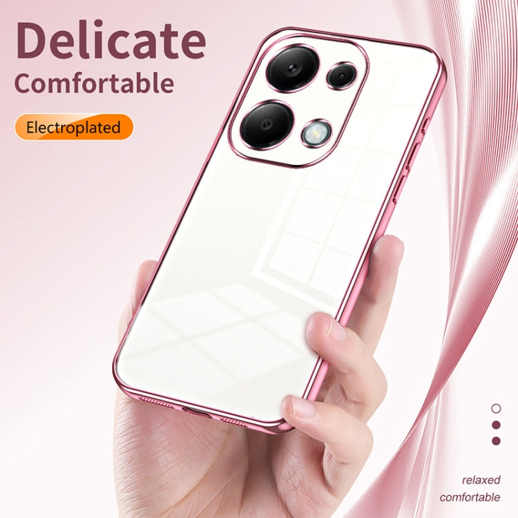 For Xiaomi Redmi Note 13 Pro 4G Transparent Plating Fine Hole Phone Case(Purple) - Note 13 Pro Cases by PMC TechLife | Online Shopping South Africa | PMC TechLife | Buy Now Pay Later Mobicred
