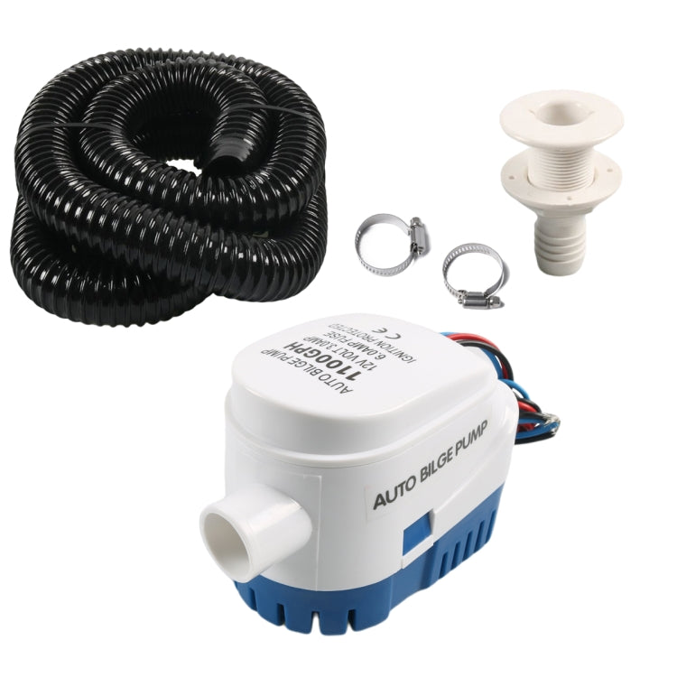 12V-1100GPH Yacht Automatic Bilge Pump with Drain Pipe - free shipping - PMC TechLife - Order now!