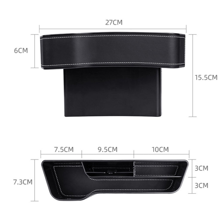 Car Multi-functional Console Box Cup Holder Seat Gap Side Storage Box, Leather Style, Color:Beige(Main Driver Seat) - free shipping - PMC TechLife - Order now!