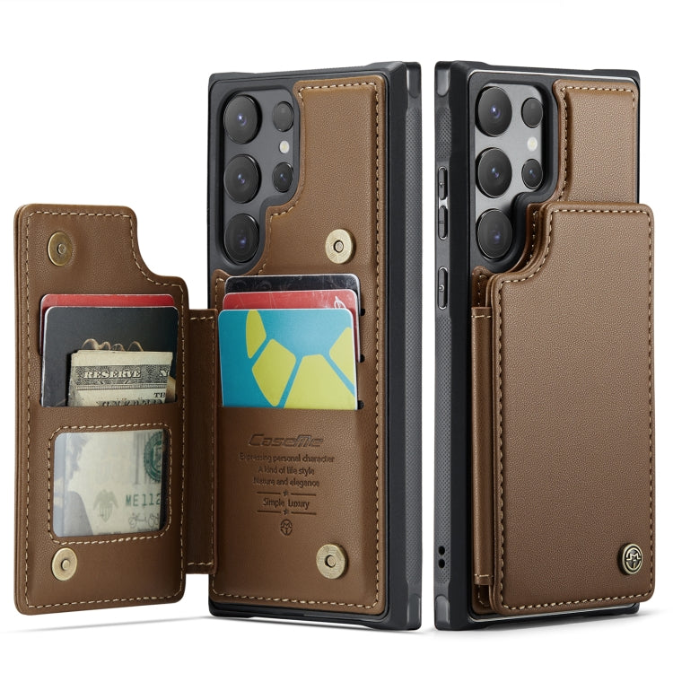For Samsung Galaxy S24 Ultra 5G CaseMe C22 PC+TPU Business Style RFID Anti-theft Leather Phone Case(Brown) - Galaxy S24 Ultra 5G Cases by CaseMe | Online Shopping South Africa | PMC TechLife | Buy Now Pay Later Mobicred
