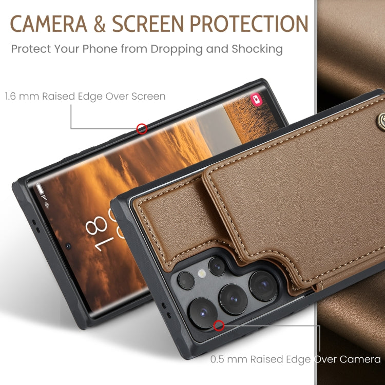 For Samsung Galaxy S24 Ultra 5G CaseMe C22 PC+TPU Business Style RFID Anti-theft Leather Phone Case(Brown) - Galaxy S24 Ultra 5G Cases by CaseMe | Online Shopping South Africa | PMC TechLife | Buy Now Pay Later Mobicred