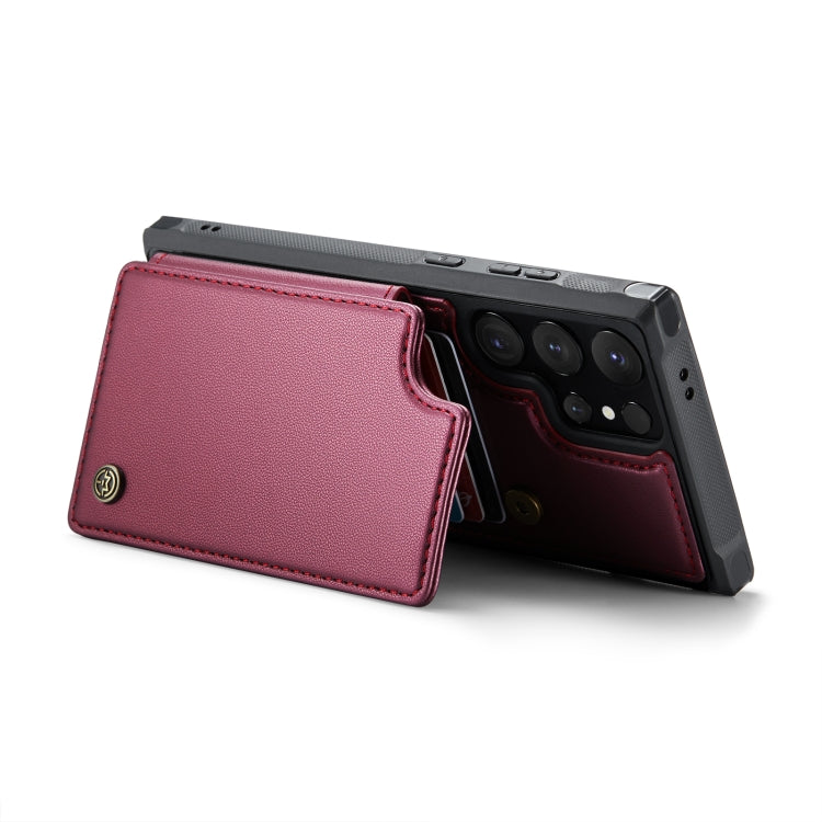 For Samsung Galaxy S24 Ultra 5G CaseMe C22 PC+TPU Business Style RFID Anti-theft Leather Phone Case(Wine Red) - free shipping - PMC Jewellery - Order now!