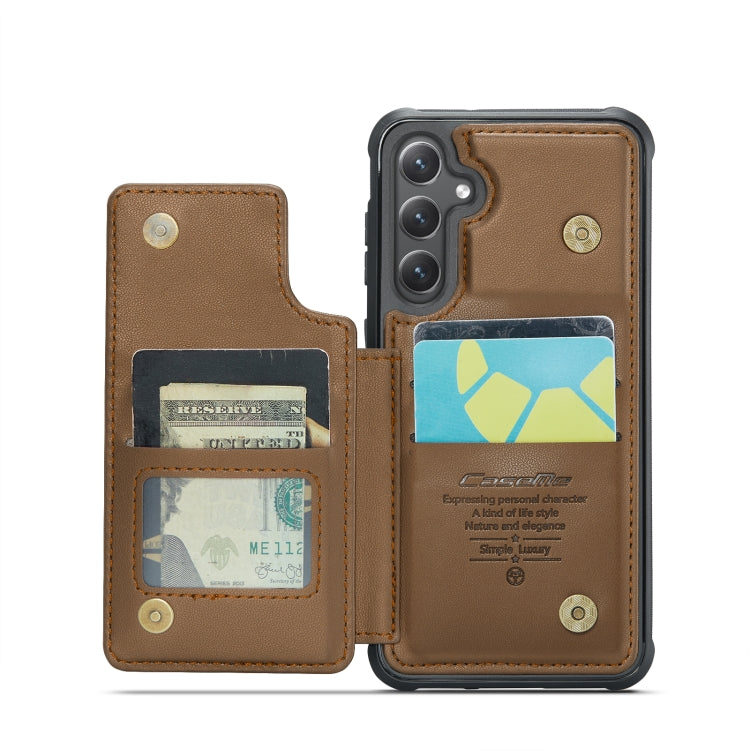For Samsung Galaxy S24 5G CaseMe C22 PC+TPU Business Style RFID Anti-theft Leather Phone Case(Brown) - free shipping - PMC Jewellery - Order now!