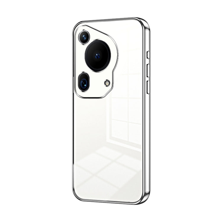 For Huawei Pura 70 Ultra Transparent Plating Fine Hole Phone Case(Silver) - free shipping - PMC Jewellery - Order now!