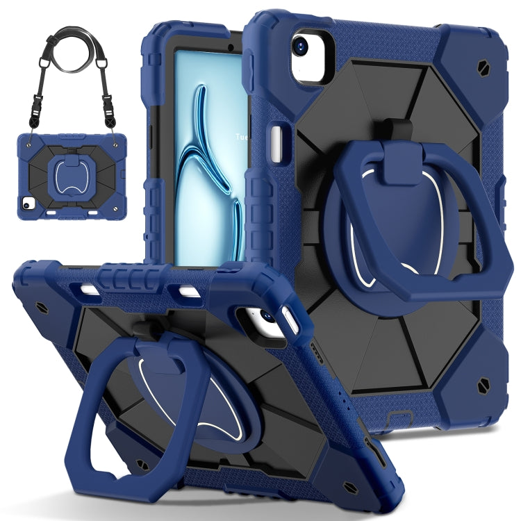 For iPad Air 11 2024 Contrast Color Robot Silicone Hybrid PC Tablet Case(Navy Black) - iPad Air 11 2024 Cases by PMC TechLife | Online Shopping South Africa | PMC TechLife | Buy Now Pay Later Mobicred