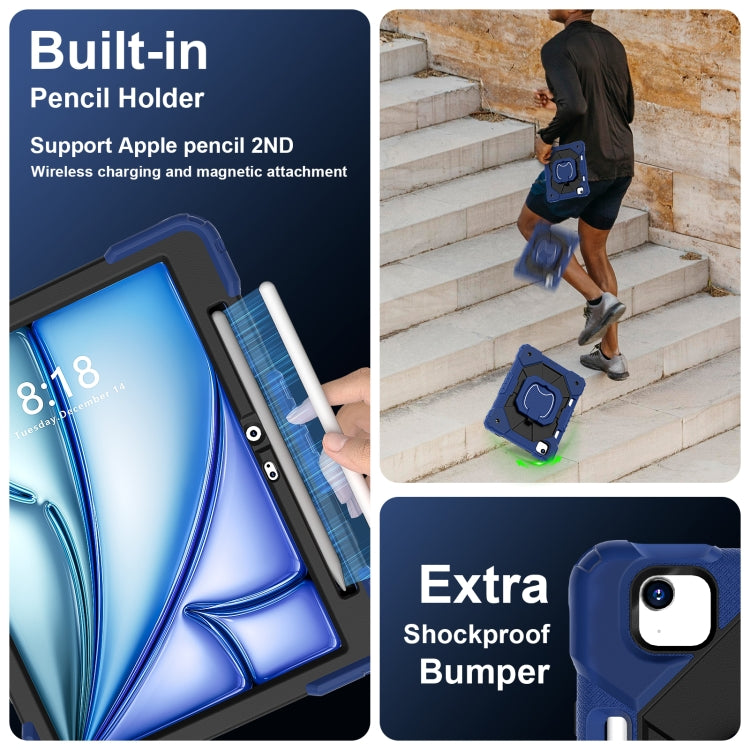 For iPad Air 11 2024 Contrast Color Robot Silicone Hybrid PC Tablet Case(Navy Black) - iPad Air 11 2024 Cases by PMC TechLife | Online Shopping South Africa | PMC TechLife | Buy Now Pay Later Mobicred