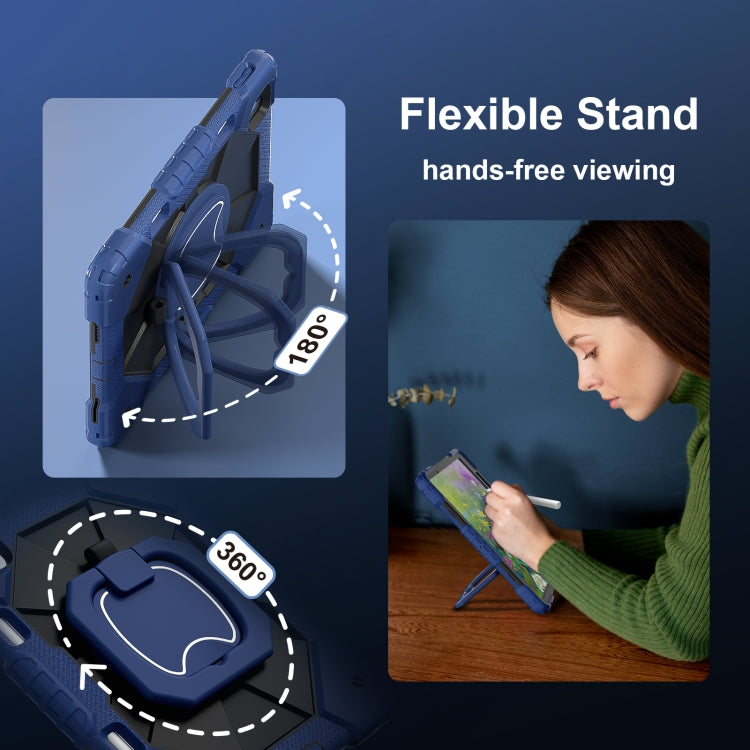 For iPad Air 11 2024 Contrast Color Robot Silicone Hybrid PC Tablet Case(Navy Black) - iPad Air 11 2024 Cases by PMC TechLife | Online Shopping South Africa | PMC TechLife | Buy Now Pay Later Mobicred