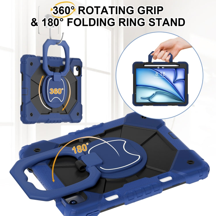 For iPad Air 11 2024 Contrast Color Robot Silicone Hybrid PC Tablet Case(Navy Black) - iPad Air 11 2024 Cases by PMC TechLife | Online Shopping South Africa | PMC TechLife | Buy Now Pay Later Mobicred