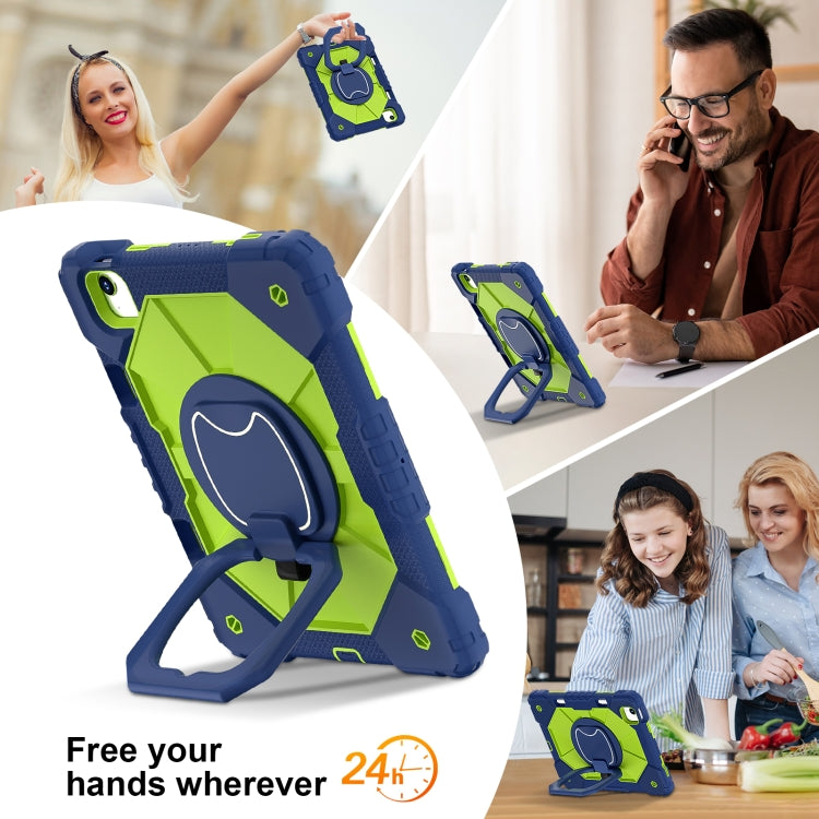 For iPad Air 11 2024 Contrast Color Robot Silicone Hybrid PC Tablet Case(Navy Yellow Green) - iPad Air 11 2024 Cases by PMC TechLife | Online Shopping South Africa | PMC TechLife | Buy Now Pay Later Mobicred