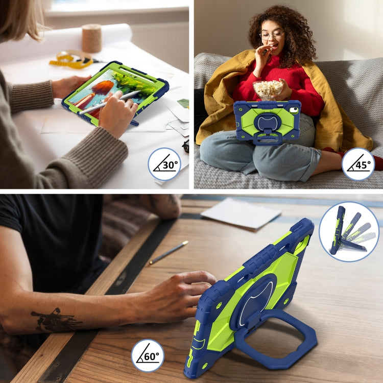 For iPad Air 11 2024 Contrast Color Robot Silicone Hybrid PC Tablet Case(Navy Yellow Green) - iPad Air 11 2024 Cases by PMC TechLife | Online Shopping South Africa | PMC TechLife | Buy Now Pay Later Mobicred