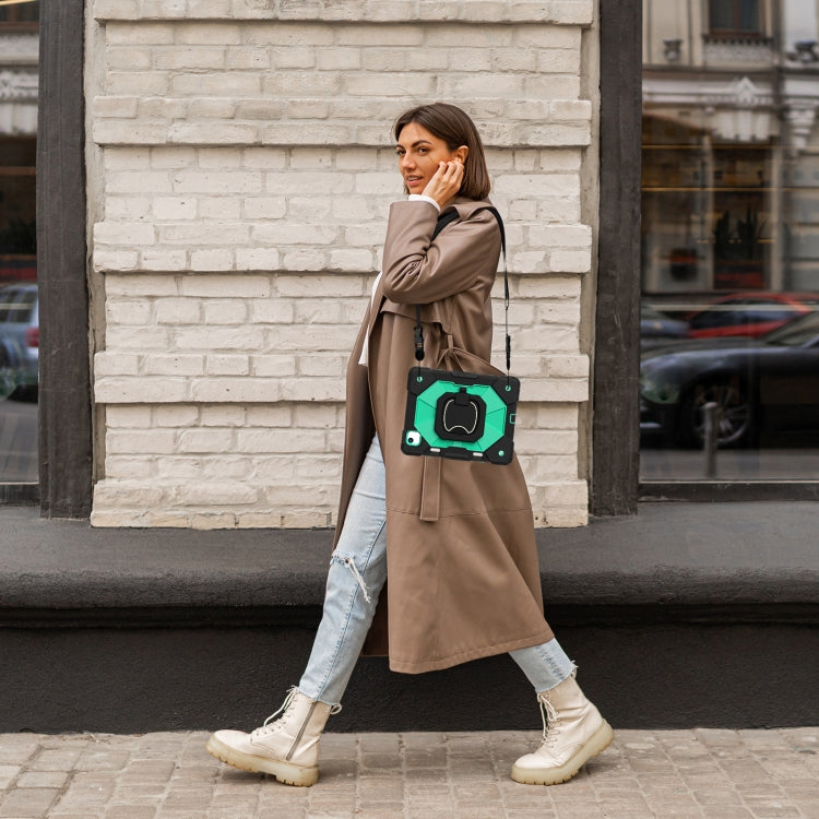 For iPad Air 11 2024 Contrast Color Robot Silicone Hybrid PC Tablet Case(Black Mint Green) - iPad Air 11 2024 Cases by PMC TechLife | Online Shopping South Africa | PMC TechLife | Buy Now Pay Later Mobicred