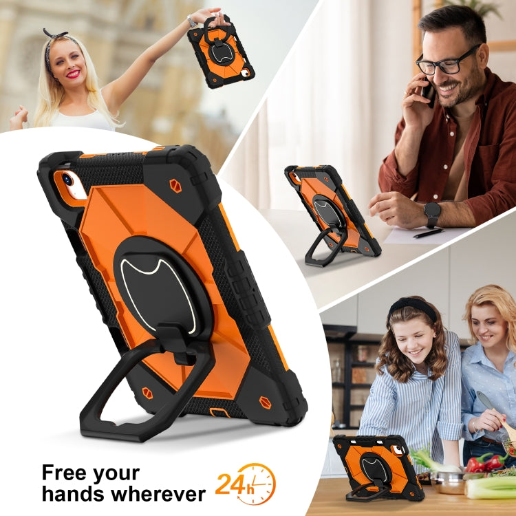 For iPad Air 11 2025 / 2024 Contrast Color Robot Silicone Hybrid PC Tablet Case(Black Orange) - iPad Air 11 2025 / 2024 Cases by PMC TechLife | Online Shopping South Africa | PMC TechLife | Buy Now Pay Later Mobicred