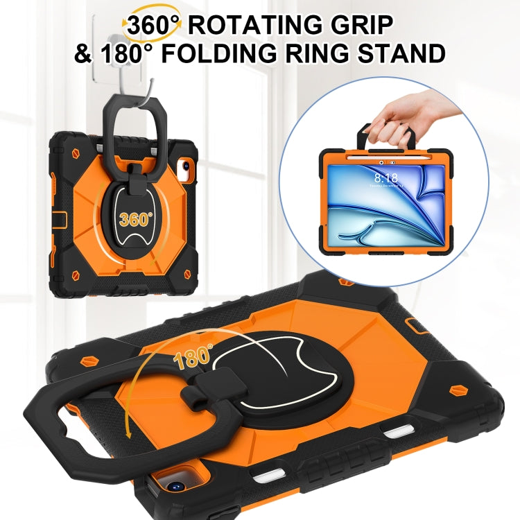 For iPad Air 11 2025 / 2024 Contrast Color Robot Silicone Hybrid PC Tablet Case(Black Orange) - iPad Air 11 2025 / 2024 Cases by PMC TechLife | Online Shopping South Africa | PMC TechLife | Buy Now Pay Later Mobicred