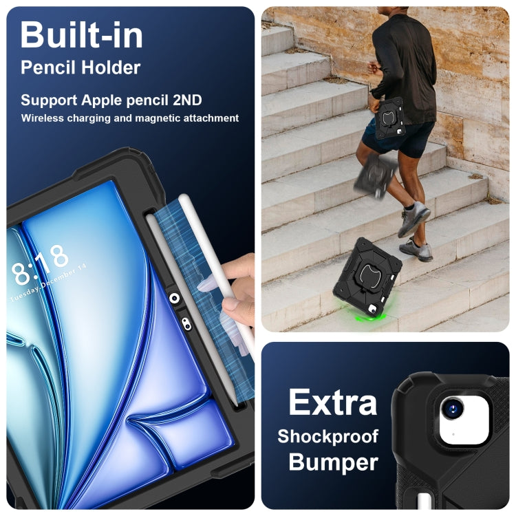 For iPad Air 11 2025 / 2024 Contrast Color Robot Silicone Hybrid PC Tablet Case(Black) - iPad Air 11 2025 / 2024 Cases by PMC TechLife | Online Shopping South Africa | PMC TechLife | Buy Now Pay Later Mobicred