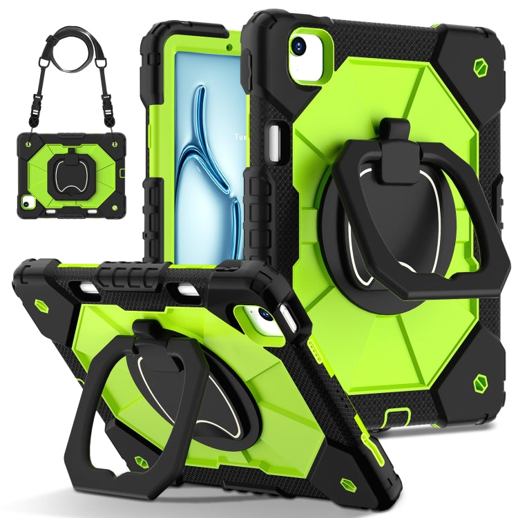 For iPad Air 11 2024 Contrast Color Robot Silicone Hybrid PC Tablet Case(Black Yellow Green) - iPad Air 11 2024 Cases by PMC TechLife | Online Shopping South Africa | PMC TechLife | Buy Now Pay Later Mobicred