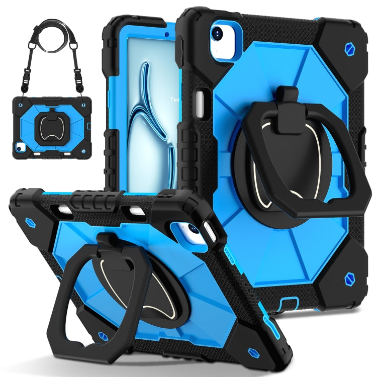 For iPad Air 11 2024 Contrast Color Robot Silicone Hybrid PC Tablet Case(Black Blue) - iPad Air 11 2024 Cases by PMC TechLife | Online Shopping South Africa | PMC TechLife | Buy Now Pay Later Mobicred