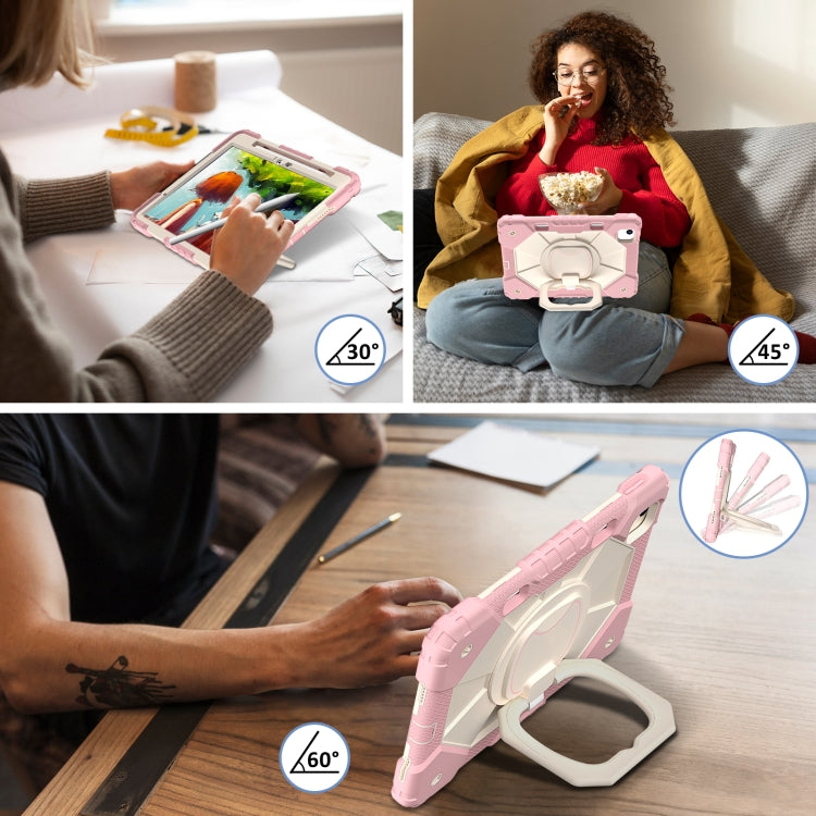 For iPad Air 11 2024 Contrast Color Robot Silicone Hybrid PC Tablet Case(Rose Gold Beige) - iPad Air 11 2024 Cases by PMC TechLife | Online Shopping South Africa | PMC TechLife | Buy Now Pay Later Mobicred