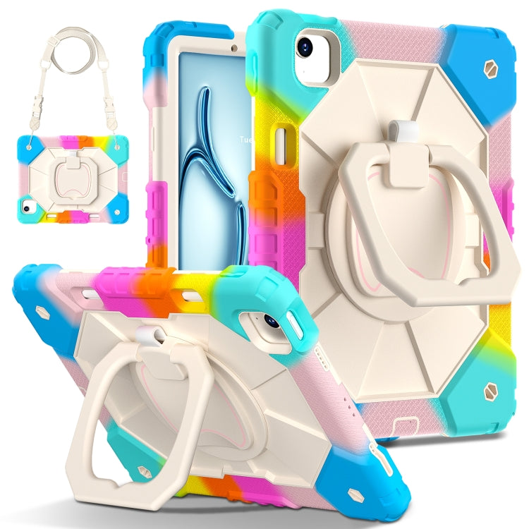 For iPad Air 11 2024 Contrast Color Robot Silicone Hybrid PC Tablet Case(Colorful Blue) - iPad Air 11 2024 Cases by PMC TechLife | Online Shopping South Africa | PMC TechLife | Buy Now Pay Later Mobicred