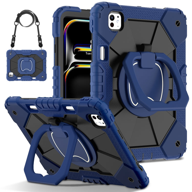 For iPad Pro 11 2024 Contrast Color Robot Silicone Hybrid PC Tablet Case(Navy Black) - iPad Pro 11 2024 Cases by PMC TechLife | Online Shopping South Africa | PMC TechLife | Buy Now Pay Later Mobicred