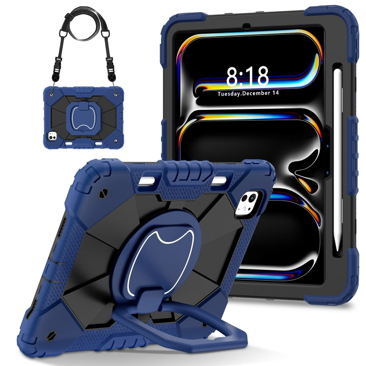 For iPad Pro 11 2024 Contrast Color Robot Silicone Hybrid PC Tablet Case(Navy Black) - iPad Pro 11 2024 Cases by PMC TechLife | Online Shopping South Africa | PMC TechLife | Buy Now Pay Later Mobicred