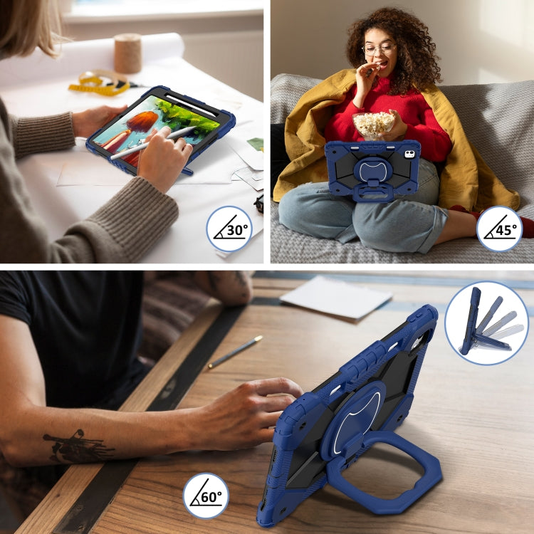 For iPad Pro 11 2024 Contrast Color Robot Silicone Hybrid PC Tablet Case(Navy Black) - iPad Pro 11 2024 Cases by PMC TechLife | Online Shopping South Africa | PMC TechLife | Buy Now Pay Later Mobicred