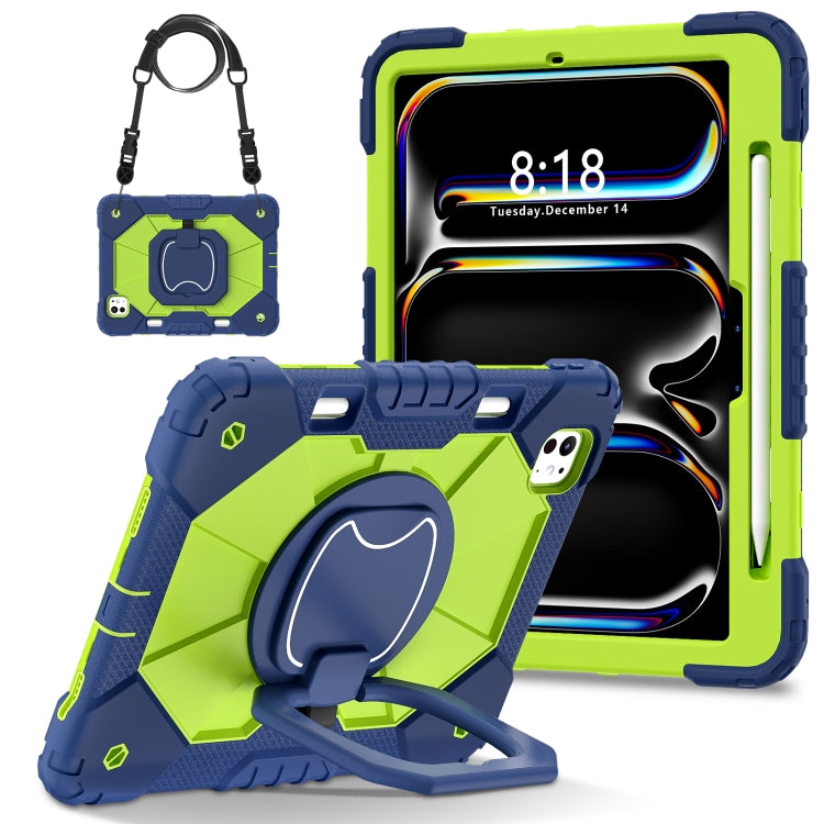 For iPad Pro 11 2024 Contrast Color Robot Silicone Hybrid PC Tablet Case(Navy Yellow Green) - iPad Pro 11 2024 Cases by PMC TechLife | Online Shopping South Africa | PMC TechLife | Buy Now Pay Later Mobicred