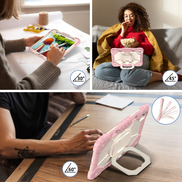 For iPad Pro 11 2024 Contrast Color Robot Silicone Hybrid PC Tablet Case(Rose Gold Beige) - iPad Pro 11 2024 Cases by PMC TechLife | Online Shopping South Africa | PMC TechLife | Buy Now Pay Later Mobicred