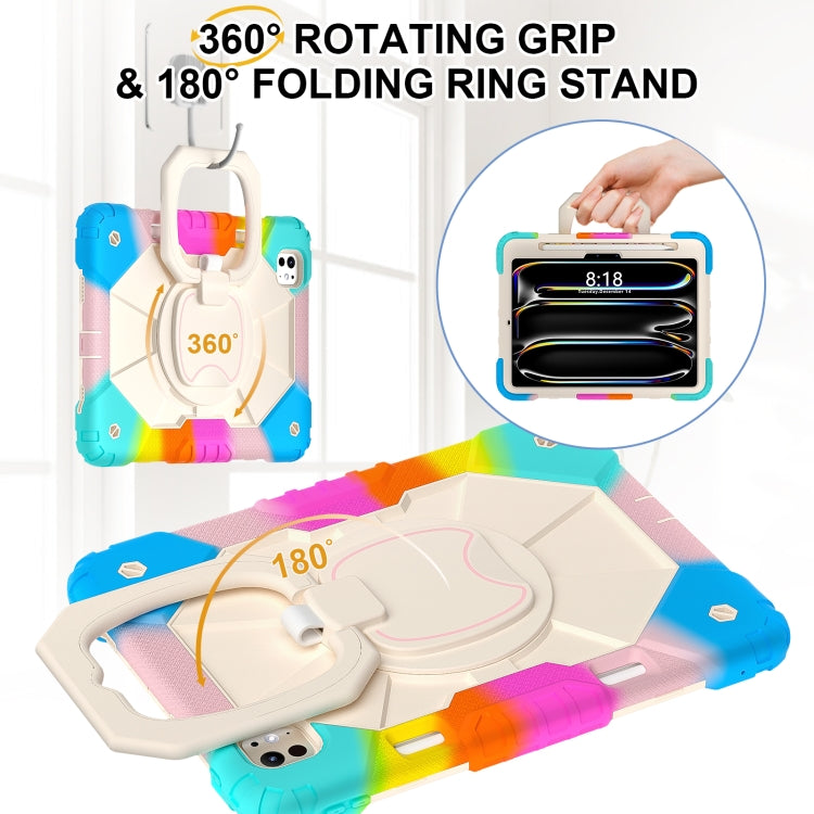 For iPad Pro 11 2024 Contrast Color Robot Silicone Hybrid PC Tablet Case(Colorful Blue) - iPad Pro 11 2024 Cases by PMC TechLife | Online Shopping South Africa | PMC TechLife | Buy Now Pay Later Mobicred