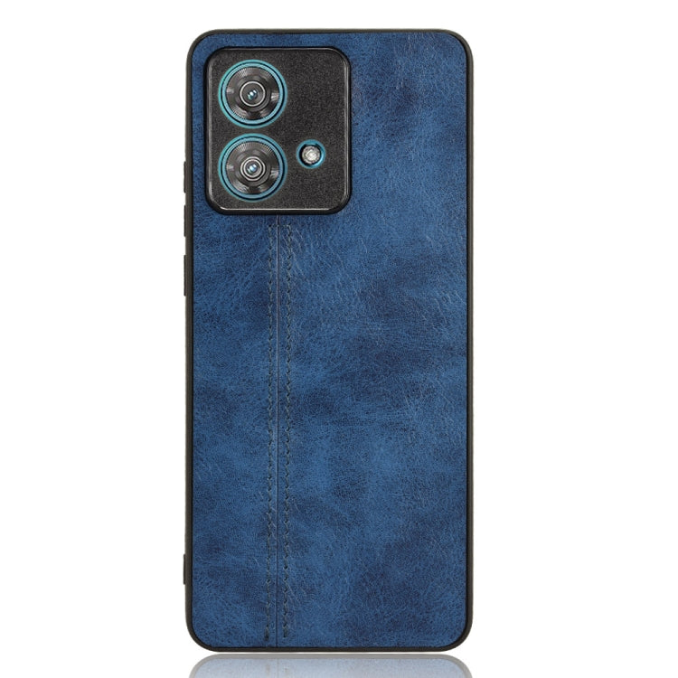 For Motorola Edge 40 Neo 5G Cow Pattern Sewing Back Cover Phone Case(Blue) - Motorola Cases by PMC TechLife | Online Shopping South Africa | PMC TechLife