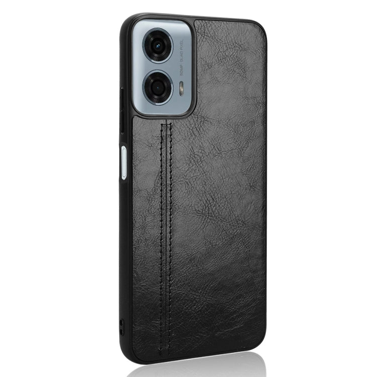 For Motorola Moto G Power 5G 2024 Cow Pattern Sewing Back Cover Phone Case(Black) - Motorola Cases by PMC Jewellery | Online Shopping South Africa | PMC Jewellery | Buy Now Pay Later Mobicred
