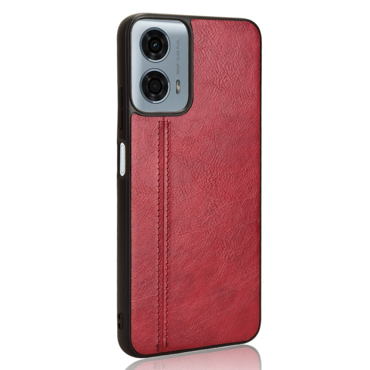 For Motorola Moto G 5G 2024 / G Play 5G 2024 Cow Pattern Sewing Back Cover Phone Case(Red) - Motorola Cases by PMC Jewellery | Online Shopping South Africa | PMC Jewellery | Buy Now Pay Later Mobicred