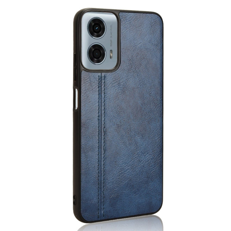 For Motorola Moto G 5G 2024 / G Play 5G 2024 Cow Pattern Sewing Back Cover Phone Case(Blue) - Motorola Cases by PMC Jewellery | Online Shopping South Africa | PMC Jewellery | Buy Now Pay Later Mobicred