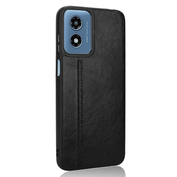 For Motorola Moto G Play 4G 2024 Cow Pattern Sewing Back Cover Phone Case(Black) - Motorola Cases by PMC Jewellery | Online Shopping South Africa | PMC Jewellery | Buy Now Pay Later Mobicred